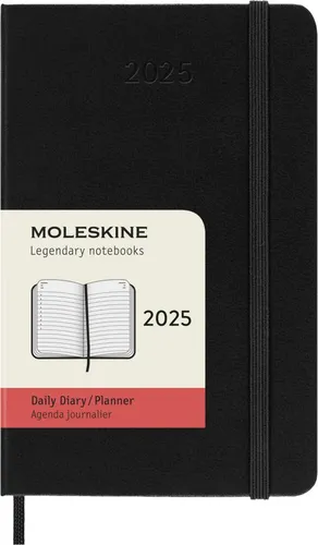 Moleskine Daily Planner 2025 - 12 Monate Tagesplaner, fester Einband, elastischer Verschluss, praktische Notizen und individuelle Gestaltungsmöglichkeiten