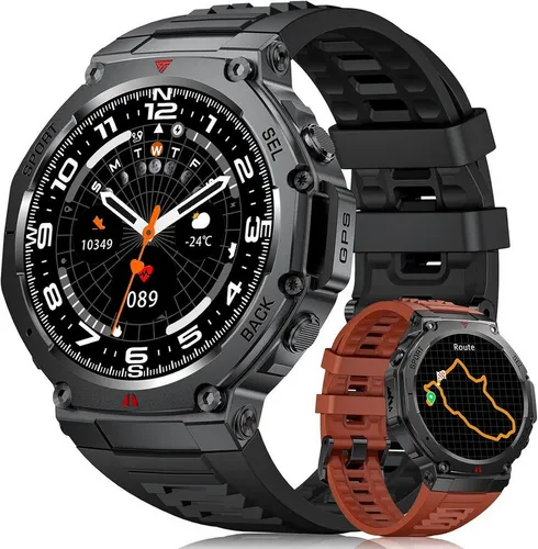 ZPIMY Herren Smartwatch mit Telefonfunktion - Smartwatch mit 1.46 Zoll AMOLED-Display, über 100 Sportmodi und umfassendem Gesundheits-Tracking. Ideal für einen aktiven Lebensstil und Wasserdicht nach 5ATM.