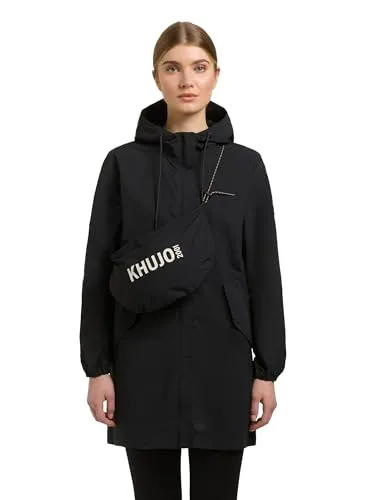 khujo Damen lange Übergangsjacke Ameti Black Gr. S in schwarz von khujo