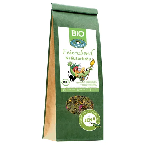 NEU: Bio Feierabend-Kräuterbräu (30g) Natürlicher Wohlfühl-Kräutertee mit Rosenblüten, Apfelminze, Himbeerblättern, Ringelblumen,. Natürlich sanfte Mischung für entspannte Momente von PeppermintMan