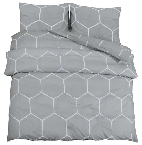 vidaXL Bettwäsche-Set Grau 200x200 cm aus 100% Baumwolle - Bettwäsche-Set aus 100% Baumwolle, weich und pflegeleicht. Verleiht deinem Schlafzimmer eine stilvolle Note und sorgt für einen angenehmen Schlaf.