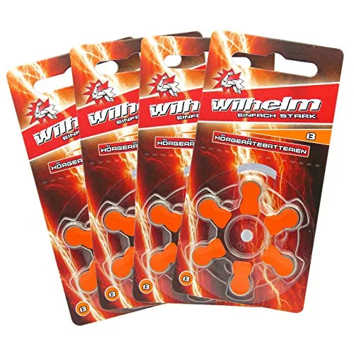 WILHELM Hörgerätebatterien Typ 13 orange Hörgerätbatterie PR48 ZL2 1,4/1,45 V 24 x