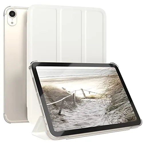 EAZY CASE - Schutzhülle für iPad mini 7 (2024) Hülle 8,3 Zoll Smart Cover Tablet Case Smartcase zum Aufstellen Klapphülle mit Standfunktion Sleep Wake Up Funktion Tasche Kunstleder Etui Weiß
