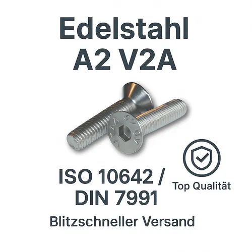 ISO 10642 Senkschrauben Edelstahl A2 M3 x 20 Innensechskant DIN 7991 -10Stück