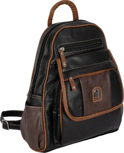 Cityrucksack Damenrucksack Tagesrucksack Stadt Rucksack Bagpack SCHWARZ-BRAUN (15119)