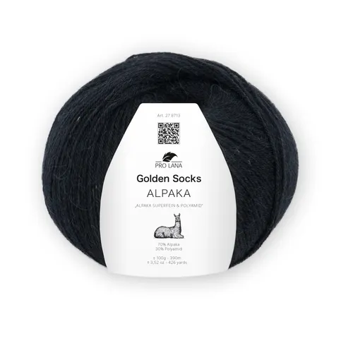 GOLDEN SOCKS ALPAKA von PRO LANA - SCHWARZ (99) - 100 g / ca. 390 m Wolle