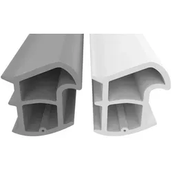 Dikara Dichtungsband Stahlzargendichtung Höhe 15,6mm Breite 14,3mm Falz Türdichtung, Antidehnungsfaden, TPE, thermoplatisches Elastomer grau 5000 cm