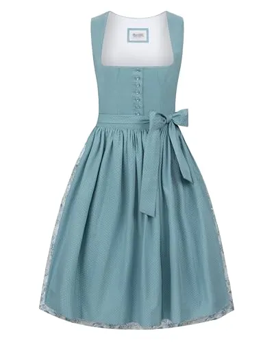 Stockerpoint Damen Bojana Midi Dirndl, Petrol, 34 - Dirndl für Damen, hochwertiges Leinenmieder und pflegeleichter Baumwollrock, ideal für einen eleganten Auftritt bei festlichen Anlässen.