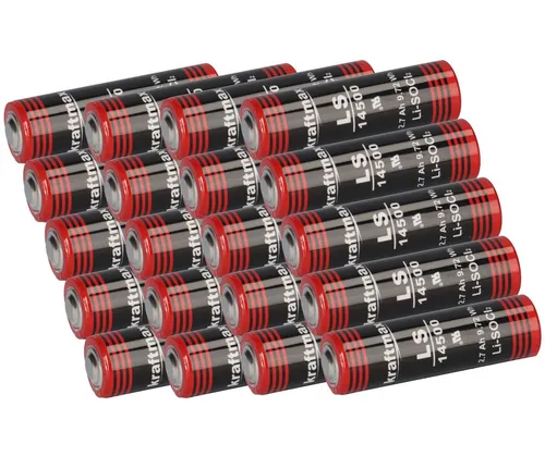 20x Kraftmax Lithium 3,6V Batterie LS14500 ER14505 AA - Zelle - Batterien & Akkus, 20x leistungsstarke Lithium-Batterien mit 2400 mAh, ideal für langlebige Energie in Geräten.