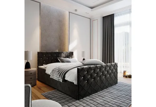 Masseno Boxbett Mandi, 160x200 cm, Schwarz in schwarz von Masseno