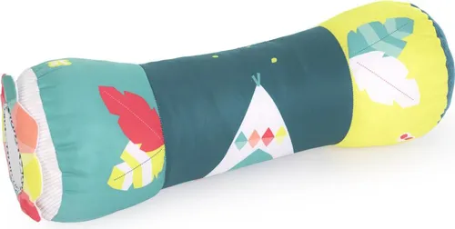 Miniland 97330 Krabbelrolle - Weiche Kuschelrolle für Babys, 44 cm lang mit Sicherheitsspiegel und Sinnesanregung