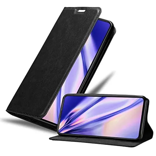 Cadorabo Hülle kompatibel mit Asus ZenFone 8 FLIP aus Premium Kunst Leder Flip Klappbare Stoßfeste Magnetische [Standfunktion] [Kartenfächern] Cover Hülle für Asus ZenFone 8 FLIP Tasche in Schwarz