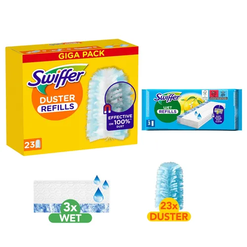 Swiffer Nachfüller Set Komfort Pack 23 Staubmagnet +3 Wischtücher
