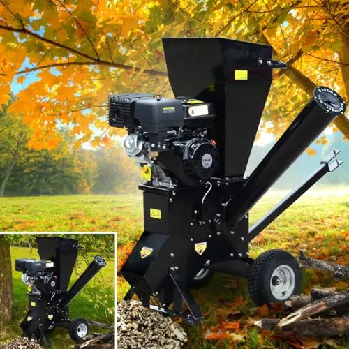 BRAST Benzin Häcksler 1500 - Häcksler mit 11kW Leistung, ideal für effizientes Zerkleinern von Gartenabfällen bis 102mm Durchmesser. Geprüfte Qualität und einfache Handhabung dank großer Räder und Transportdeichsel.