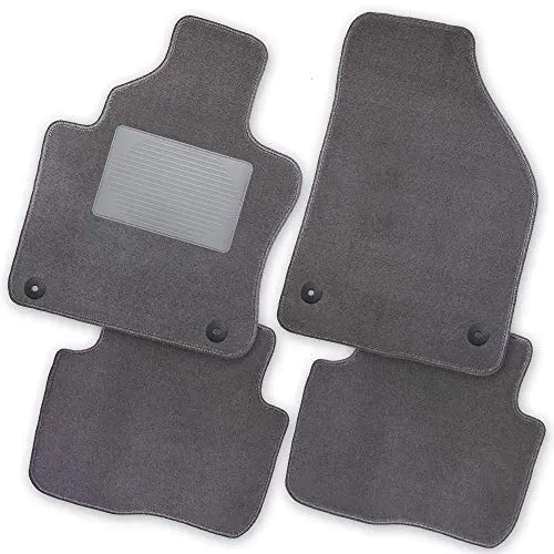 Bär-AfC Auto Fußmatten Exklusiv passend für Nissan Qashqai J10 2007-2013, Autoteppiche Velours Grau, Rand Kettelung Grau, Trittschutz Kunststoff, Set 4-teilig, NI02643
