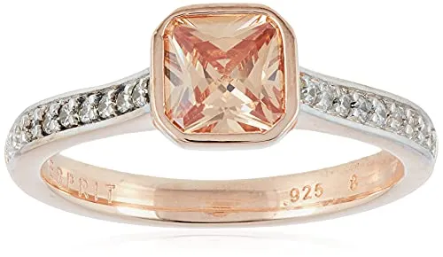 Esprit Damen-Ring Pico 925 Silber rhodiniert Zirkonia weiß Kissenschliff