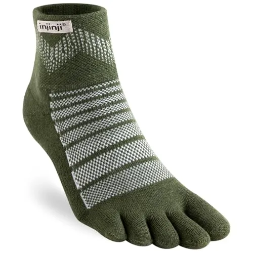 Injinji Trail Midweight Mini Crew Zehensocken für Herren, Wald, Small