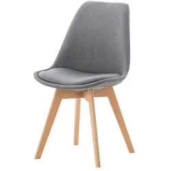 Esszimmerstuhl Linares - grau, 49 cm breit, 83 cm hoch - Stühle - Esszimmerstühle ohne Armlehnen. Genießen Sie skandinavische Gemütlichkeit mit diesem gemütlich gepolsterten Stuhl aus pflegeleichtem Bezugsstoff.