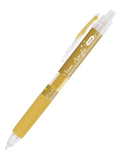 ONLINE Acrylic Liner Gold, 1x I Acrylmarker auf Wasserbasis I Schnelltrocknend auf Holz & Kunststoff – auch als Glasmalstifte oder Steine bemalen I Acrylic Marker, hohe Deckkraft