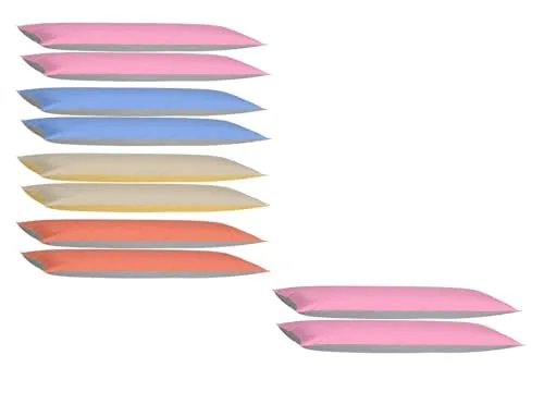 EXKLUSIV HEIMTEXTIL Kissenhülle Kissenbezug Doppelpack mit Reißverschluss 40 x 145 cm hochwertige Jersey Qualität Rosa/Grau