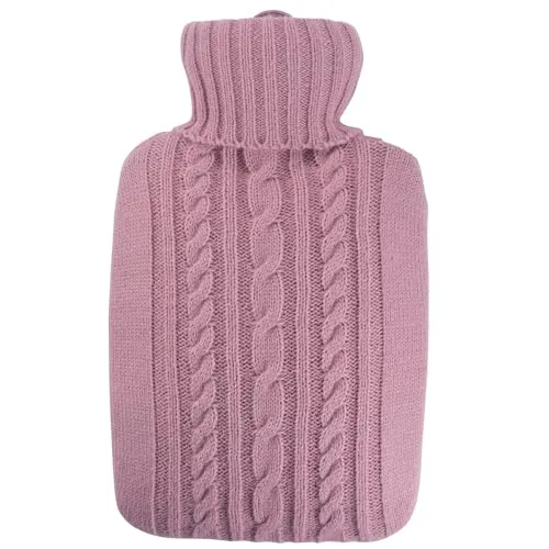 Hugo Frosch Wärmflasche Klassik 1,8l Strickbezug pastell-rosa