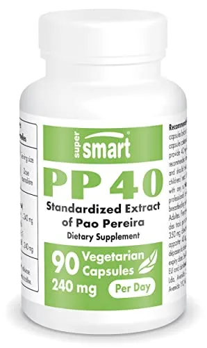 Supersmart PP 40 - Pao Pereira Extrakt - Multivitaminpräparate & Mineralien, enthält seltene Alkaloide zur Stärkung des Immunsystems und Verbesserung der Verdauung.
