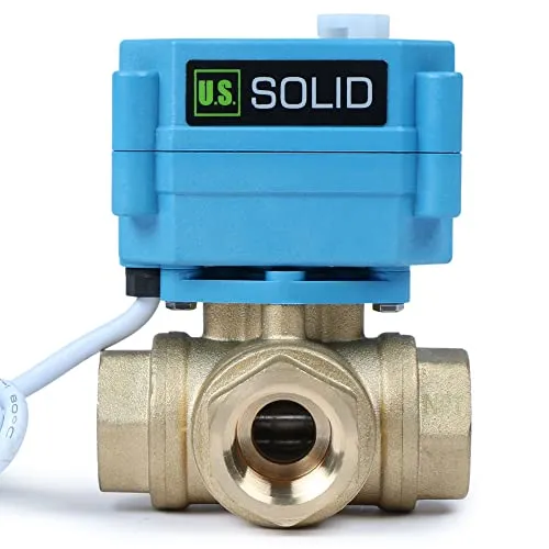 U.S. Solid 3-Wege Messingmotor-Kugelhahn