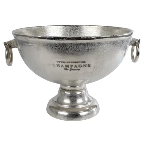 Macosa VM08234 Sektkühler Aluminium groß silber mit Griffen 40 cm - Eleganter Sekt- und Weinkühler aus robustem Aluminium, ideal für Buffets und Feiern. Mit 40 cm Durchmesser und praktischen Griffen für einfaches Tragen. Pflegeleicht und vielseitig kombinierbar.