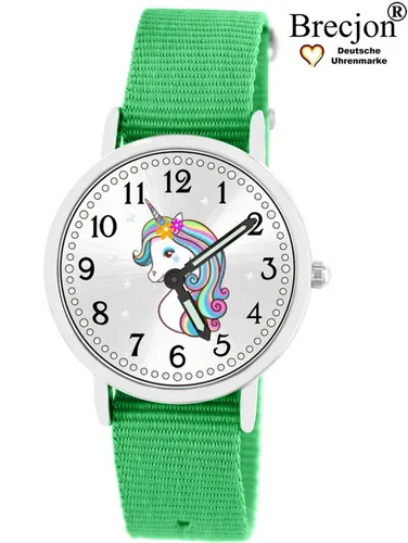 Brecjon Quarzuhr Kinder Einhorn mit Leuchtsternen - Wasserdichte Armbanduhr für Kinder mit leuchtenden Zeigern und schnell wechselbarem Nylonarmband – perfekt für jedes Abenteuer!