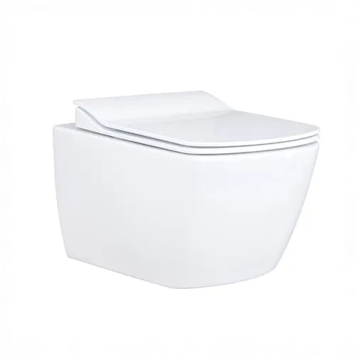 Creavit Design RimOff Hänge WC mit Taharet Edelstahl-Düse - Einteilige Toilette mit integrierter Bidetfunktion, spülrandlos für einfache Reinigung und aus hochwertiger Sanitärkeramik gefertigt.