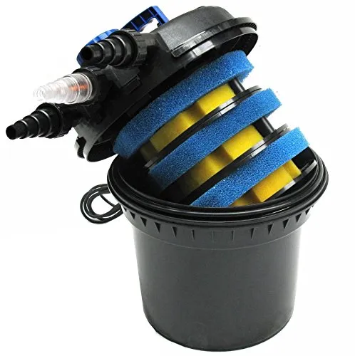 Bc-elec CPF-250 Biologischer Druckfilter - UV Lampe 11W für Teiche bis 11000L - Gartenteichfilter mit biologischem Druckfilter und UV Lampe, sorgt für klares Wasser und gesunde Teichbewohner.
