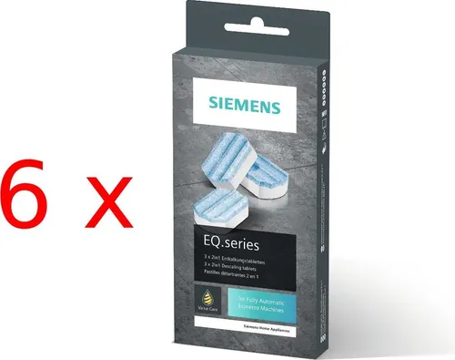 SIEMENS TZ80002 Entkalkungstabletten - 18 originale Entkalkungstabletten für Kaffeevollautomaten. Effektive Entfernung von Kalkablagerungen und Schutz vor Korrosion. Optimiert für eine verlängerte Lebensdauer Ihrer Geräte.
