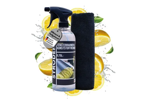 Produktbild STRÖDER Fensterrahmen Reiniger, Kunststoff Reiniger, Fenster Reiniger Kunststoffreiniger (Set, [- 1x 750ml Sprühflasche inkl. Sprühkopf und Mikrofasertuch Hohe Wirksamkeit, Materialfreundlichkeit, Effektiv)