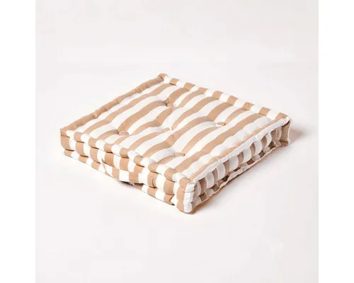 Homescapes Sitzkissen Stripes 40x40 cm - Stuhlkissen in Premium Qualität aus 100% Baumwolle mit Polyester-Füllung, ideal für farbenfrohe Akzente in jedem Raum. Vielseitig einsetzbar als Stuhlauflage oder Bodenkissen.