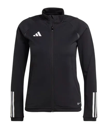adidas Performance Sweatjacke schwarz 128 EU - Trainingsjacke aus 100% Polyester, ideal für Sport und Freizeit, mit Stehkragen und langärmligem Design für optimalen Tragekomfort.