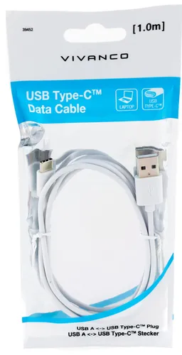 Vivanco USB Typ C Verbindungskabel Anschluss Daten Kabel Handy Tablet 1m 354A