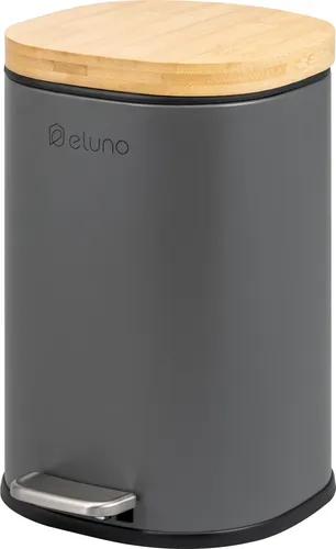 eluno Kosmetikeimer FRAMURA – Stilvoller Treteimer aus Metall mit Bambus - Der eluno Kosmetikeimer FRAMURA mit 5 Litern Fassungsvermögen überzeugt durch modernes Design und Soft-Close-Funktion. Ideal für Bad, Küche und Büro – praktisch und elegant zugleich.