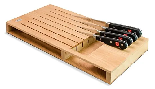 Wüsthof Schubladeneinsatz für 7 Teile (7273), Buche natur, für Küchenmesser mit einer Klingenlänge von bis zu 23 cm