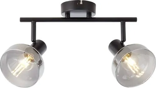 Brilliant 82713/06 Reflekt Deckenleuchte E14 18W Schwarz (matt) - Deckenlampen & Kronleuchter - Flexibel justierbare 2-flammige Deckenleuchte für individuelles Lichtdesign, ideal für Wand- oder Deckenmontage.