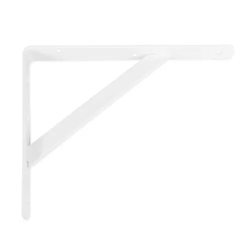 Amig - Regalwinkel Edelstahl | Metallwinkel für Regale | Regalhalterung | Farbe Weiß | Maße: 250 x 200 mm | Empfohlenes max. Gewicht: 250 kg