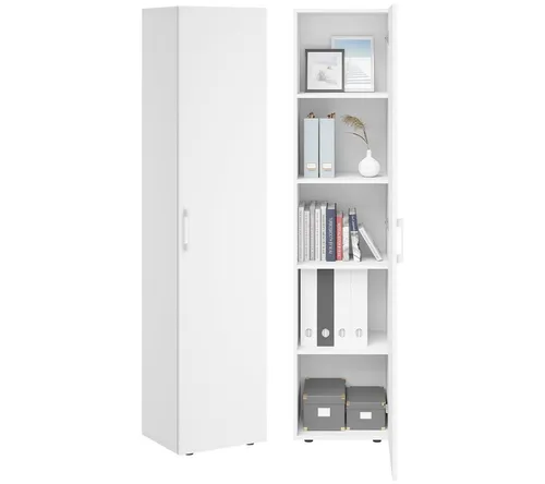 Bellamio Mehrzweckschrank Apol (Weiß) - Schmaler Aktenschrank mit 2 Türen - Hochschrank »Apol« von Bellamio – Robuster und kratzfester Aktenschrank mit 4 Einlegeböden für optimalen Stauraum in Büro und Haushalt.