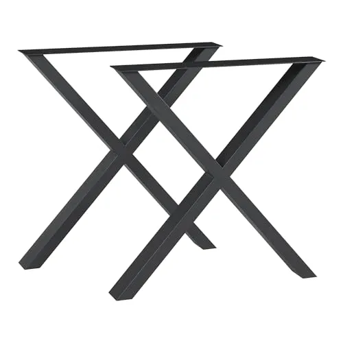 Tischgestell 2er Set ‘Greith’ für Esstisch und Schreibtisch - Tischbeine im 2er Set aus pulverbeschichtetem Stahl, ideal für DIY-Projekte. Justierbare Stellschrauben ermöglichen Anpassungen an Bodenunebenheiten.