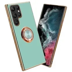Cadorabo Schutzhülle für Samsung Galaxy S22 ULTRA Hülle in Türkis Etui Case Cover Kameraschutz magnetische Autohalterung