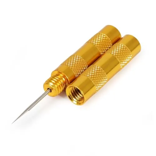 Wiltec Düsenreinigungsnadel für Airbrushpistolen und Düsen ab 0,2 mm, mit abgeschrägter Spitze, rutschfester Griff, Airbrush Zubehör