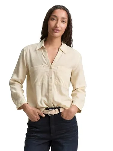 TOM TAILOR Damen Bluse - Damenbluse mit 3/4-Arm von Tom Tailor, bietet optimale Passform und hohen Tragekomfort für jeden Anlass.