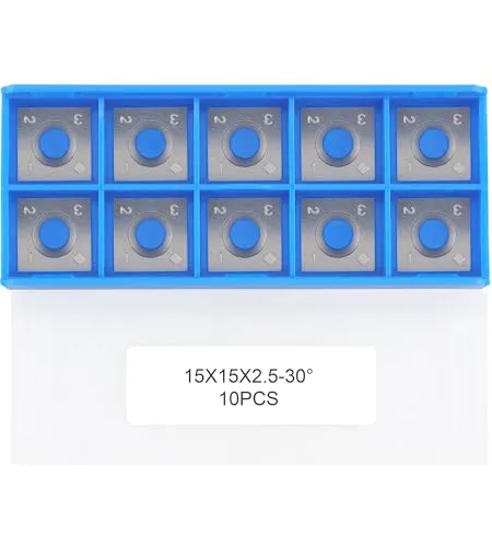 CDBP HM Vorschneid-Wendeplatten 15x15x2,5mm für Holz Drehmaschine und Holzbearbeitung Drehen Meißel, 10 Stück