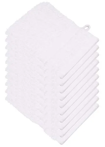 Miamar 10 er Set Waschhandschuh 15 x 21 cm weich saugstark in 15 Farben erhätlich 500g/m² 100% Baumwolle Öko-Tex Weiß