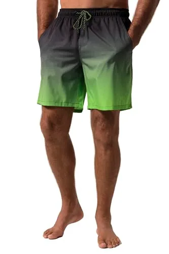 JP 1880 Jay-PI Badeshorts, Batiklook in grasgrün 6XL - Bequeme Badeshorts mit Elastikbund und Kordelzug. Praktische 3 Taschen und Innenslip aus Mesh für optimalen Tragekomfort beim Schwimmen und am Strand.