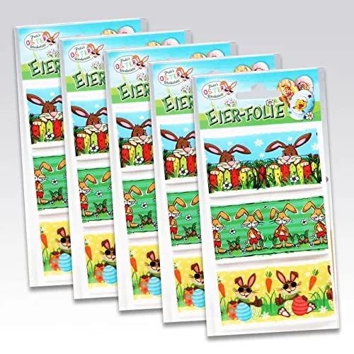 Oster Eier Folie Banderolen Aufkleber für Osterreier - 5 Pack insgesamt 15 Banderolen