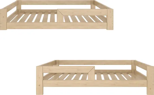 Bodenbett umbaubar zum Kleinkindbett, 90x180 cm Bettbeine 11 cm